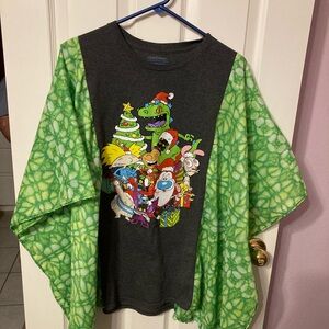 Nickelodeon Character Poncho With  Vibrant Green Sleeves
